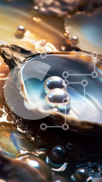 Σετ των 2 Intra Συλλεκτικό Ξύλινο Παζλ Plywood  4mm - Όμορφη εικόνα του κοχυλιού στρειδιών με μαργαριτάρια μέσα Σε Ξύλινο Κουτί - Διαστάσεις: 10x10 cm – 25 κομμάτια