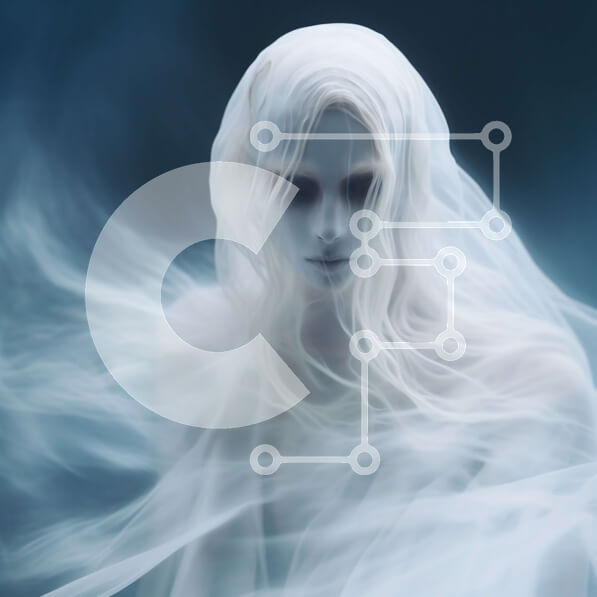 Intra Συλλεκτικό Ξύλινο Παζλ Plywood  4mm - Μυστηριώδης και αιθέρια εικόνα μιας γυναίκας που επιπλέει στον αέρα Σε Ξύλινο Κουτί - Διαστάσεις Puzzle: 10x10 cm – 25 κομμάτια