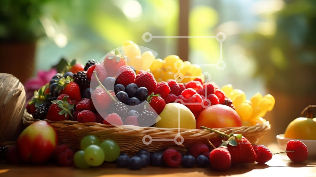 Σετ των 2 Intra Συλλεκτικό Ξύλινο Παζλ Plywood  4mm - Καλάθι με φρέσκα ανάμεικτα μούρα Σε Ξύλινο Κουτί - Διαστάσεις: 10x10 cm – 25 κομμάτια