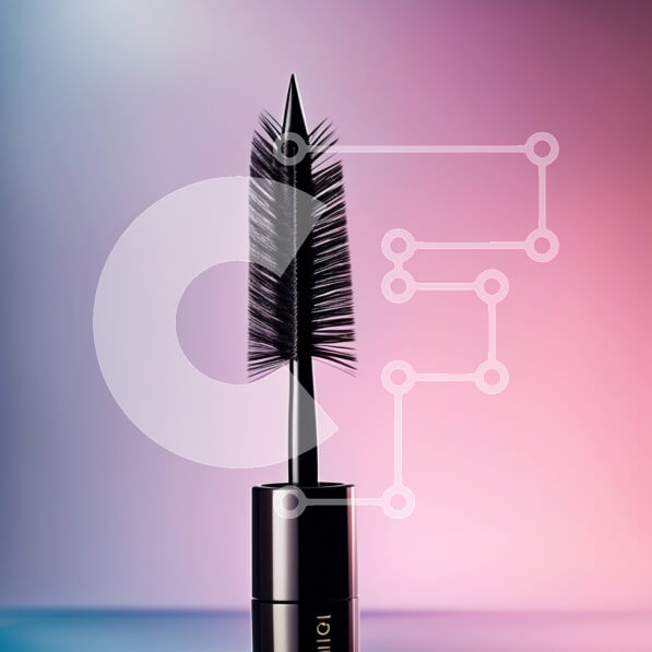 Σετ των 2 Intra Συλλεκτικό Ξύλινο Παζλ Plywood  4mm - Εκπληκτική εικόνα μιας μαύρης ράβδου μάσκαρα σε ζωντανό ροζ και μπλε φόντο Σε Ξύλινο Κουτί - Διαστάσεις: 10x10 cm – 25 κομμάτια