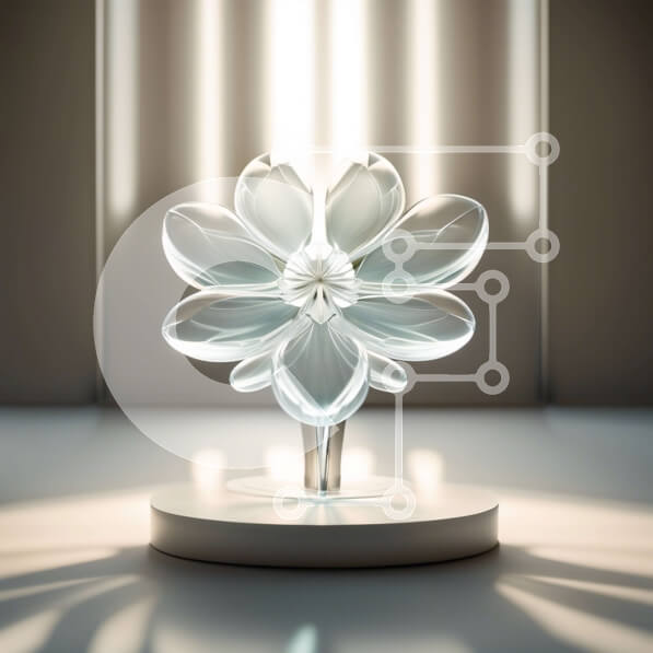 Intra Συλλεκτικό Ξύλινο Παζλ Plywood  4mm - Όμορφη εικόνα ενός λευκού λουλουδιού σε ένα γυάλινο βάζο με το φως του ήλιου να ρέει μέσα από ένα παράθυρο Σε Ξύλινο Κουτί - Διαστάσεις: 10x10 cm – 25 κομμάτια