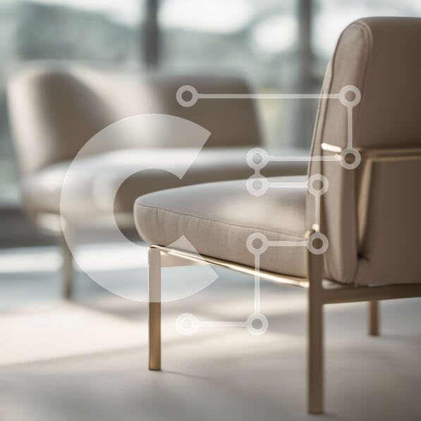 Intra Συλλεκτικό Ξύλινο Παζλ Plywood  4mm - Μοντέρνο μινιμαλιστικό σαλόνι με λευκό δερμάτινο καναπέ και ξύλινο τραπεζάκι σαλονιού Σε Ξύλινο Κουτί - Διαστάσεις Puzzle: 10x10 cm – 25 κομμάτια