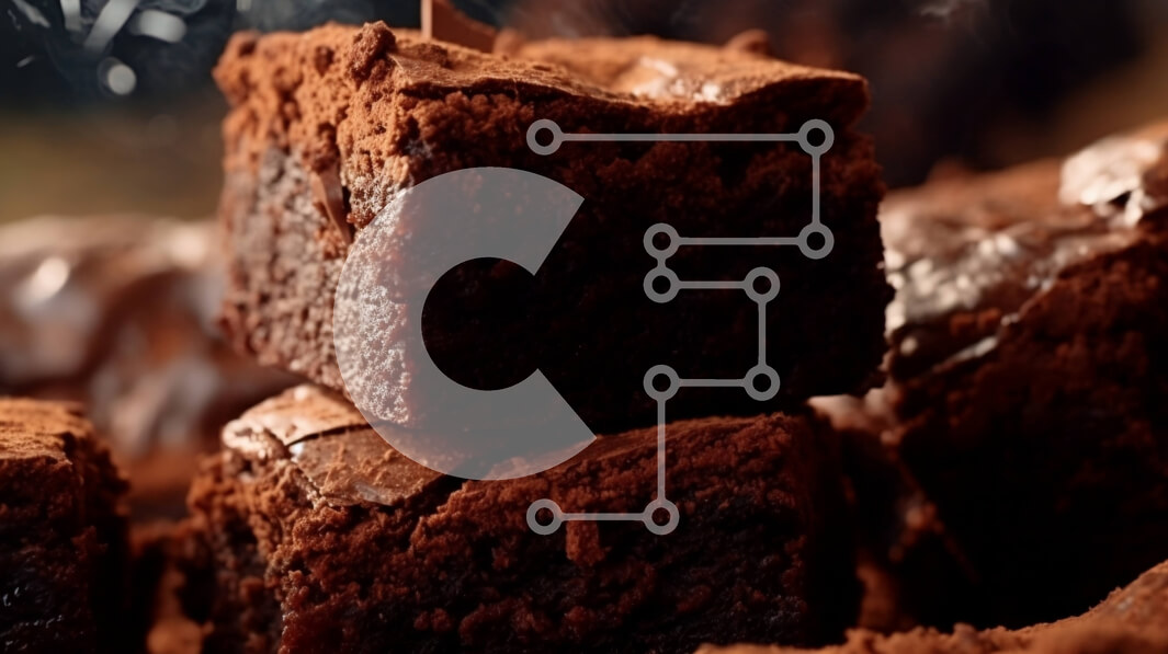 Σετ των 2 Intra Συλλεκτικό Ξύλινο Παζλ Plywood  4mm - Decadent Brownies σοκολάτας με πασπαλισμένη ζάχαρη άχνη Σε Ξύλινο Κουτί - Διαστάσεις: 10x10 cm – 25 κομμάτια