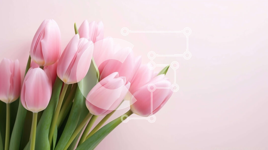 Intra Συλλεκτικό Ξύλινο Παζλ Plywood  4mm - Ζωντανές ροζ τουλίπες σε ανοιχτό βάζο σε ροζ φόντο Σε Ξύλινο Κουτί - Διαστάσεις: 10x10 cm – 25 κομμάτια