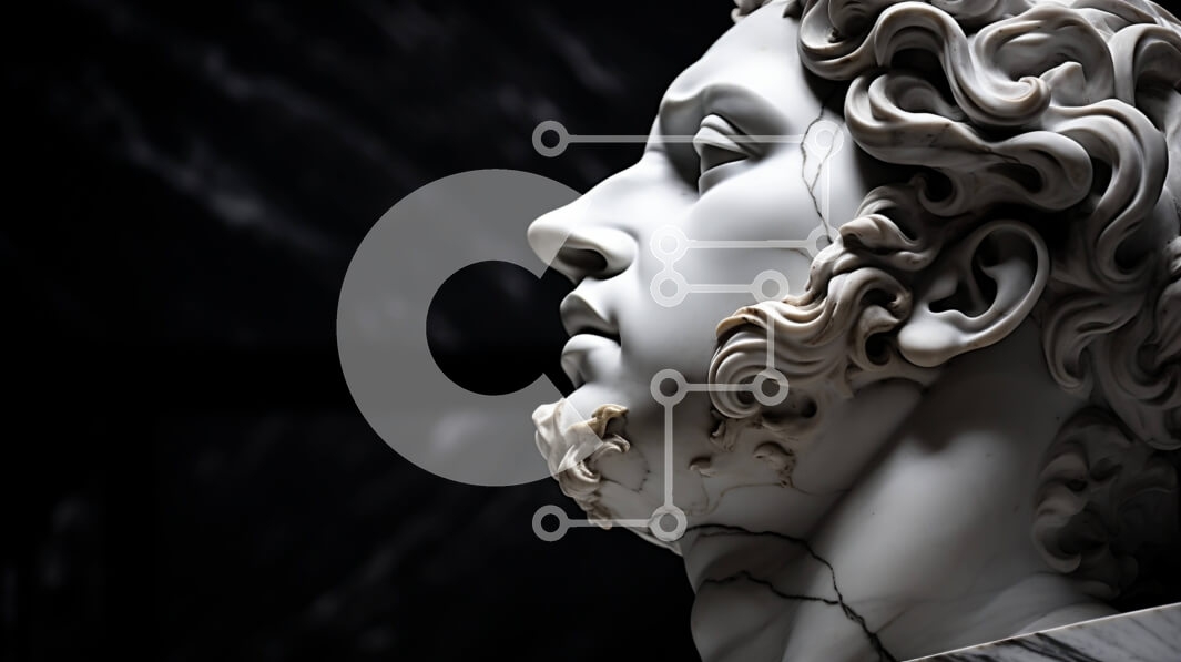 Intra Συλλεκτικό Ξύλινο Παζλ Plywood  4mm - Ασπρόμαυρη μαρμάρινη προτομή ενός αρχαίου ανθρώπου Σε Ξύλινο Κουτί - Διαστάσεις Puzzle: 10x10 cm – 25 κομμάτια