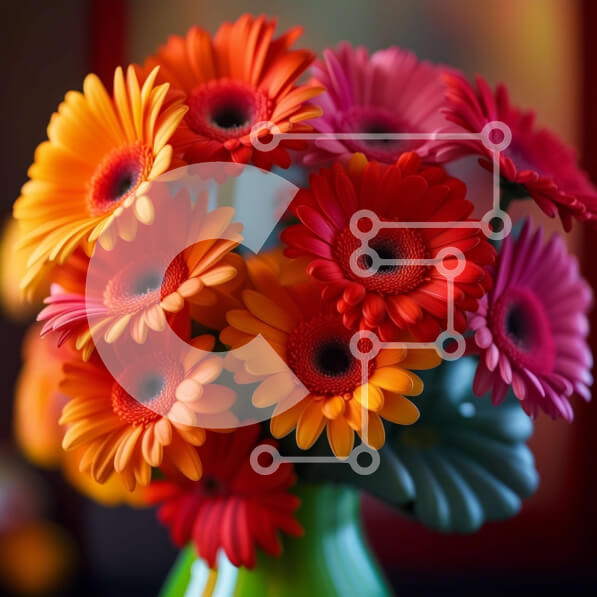 Σετ των 2 Intra Συλλεκτικό Ξύλινο Παζλ Plywood  4mm - Βάζο γεμάτο με πολύχρωμα λουλούδια Σε Ξύλινο Κουτί - Διαστάσεις: 10x10 cm – 25 κομμάτια