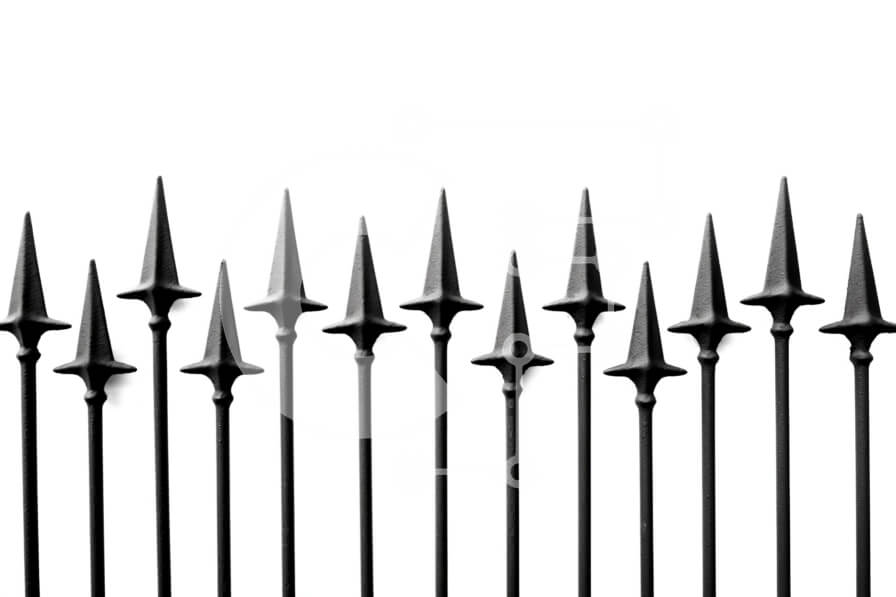 Intra Συλλεκτικό Ξύλινο Παζλ Plywood  4mm - Αφηρημένη εικόνα μαύρων μεταλλικών αιχμών σε καθαρό λευκό φόντο Σε Ξύλινο Κουτί - Διαστάσεις: 10x10 cm – 25 κομμάτια