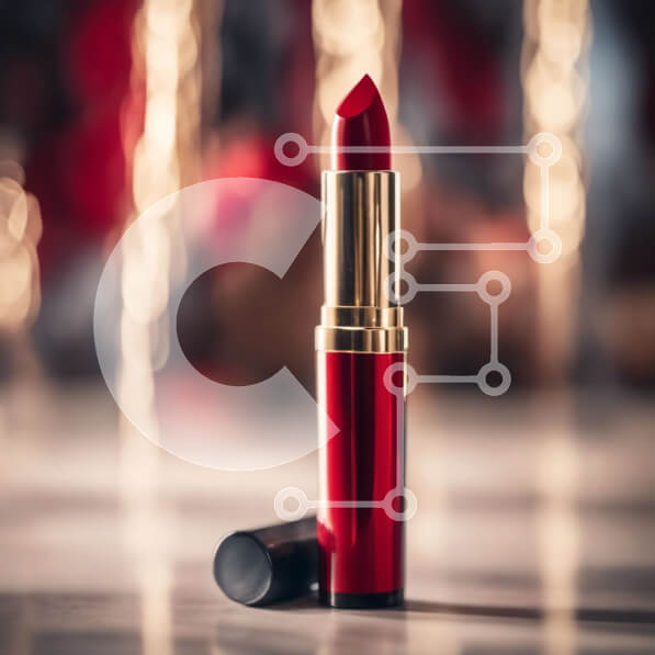 Σετ των 2 Intra Συλλεκτικό Ξύλινο Παζλ Plywood  4mm - Κόκκινο κραγιόν σε ένα τραπέζι Σε Ξύλινο Κουτί - Διαστάσεις: 10x10 cm – 25 κομμάτια