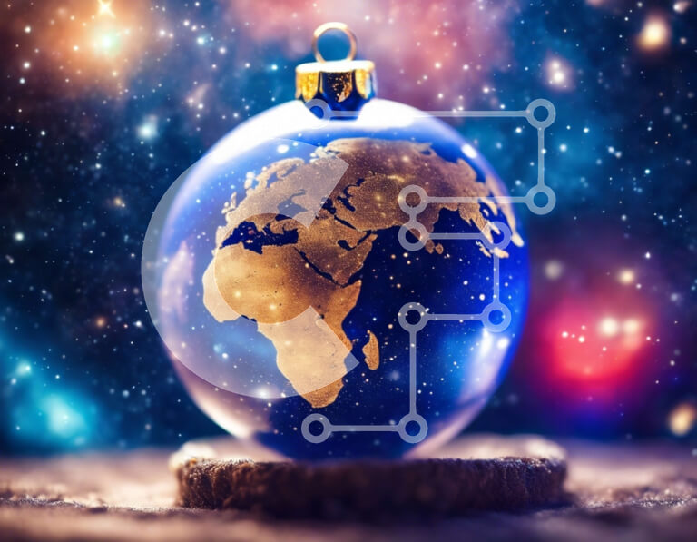 Intra Συλλεκτικό Ξύλινο Παζλ Plywood  4mm - Παγκόσμιος χάρτης Globe στολίδι  Σε Ξύλινο Κουτί Σε Ξύλινο Κουτί - Διαστάσεις: 10x10 cm – 25 κομμάτια