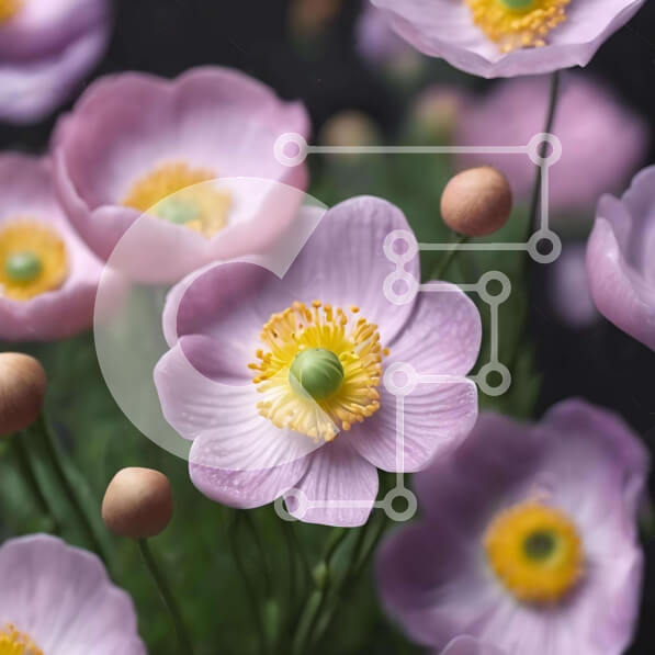 Intra Συλλεκτικό Ξύλινο Παζλ Plywood  4mm - Ροζ λουλούδια με κίτρινα κέντρα και πράσινα φύλλα Σε Ξύλινο Κουτί - Διαστάσεις: 10x10 cm – 25 κομμάτια