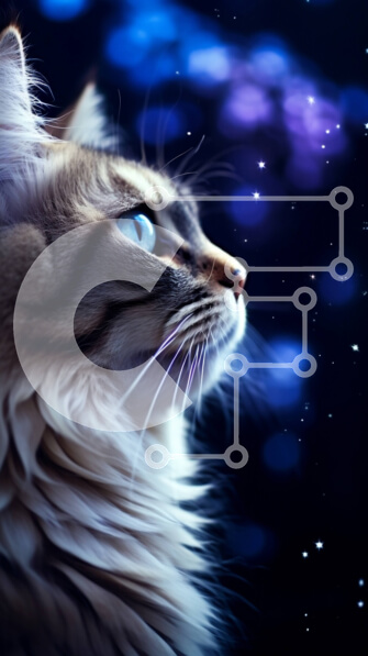 Σετ των 2 Intra Συλλεκτικό Ξύλινο Παζλ Plywood  4mm - Όμορφη εικόνα μιας χνουδωτής γάτας με φωτεινά μπλε μάτια Σε Ξύλινο Κουτί - Διαστάσεις: 10x10 cm – 25 κομμάτια