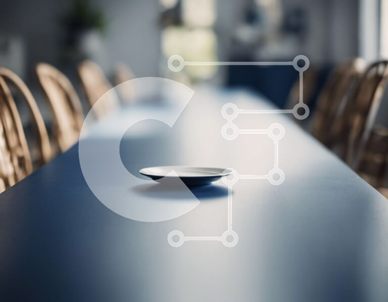 Intra Συλλεκτικό Ξύλινο Παζλ Plywood  4mm - Κενή τραπεζαρία με μπλε τραπέζι και ξύλινες καρέκλες Σε Ξύλινο Κουτί - Διαστάσεις Puzzle: 10x10 cm – 25 κομμάτια