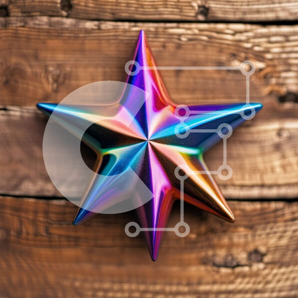 Intra Συλλεκτικό Ξύλινο Παζλ Plywood  4mm - Όμορφο στολίδι σε σχήμα αστεριού που κρέμεται σε ξύλινη επιφάνεια Σε Ξύλινο Κουτί - Διαστάσεις: 10x10 cm – 25 κομμάτια