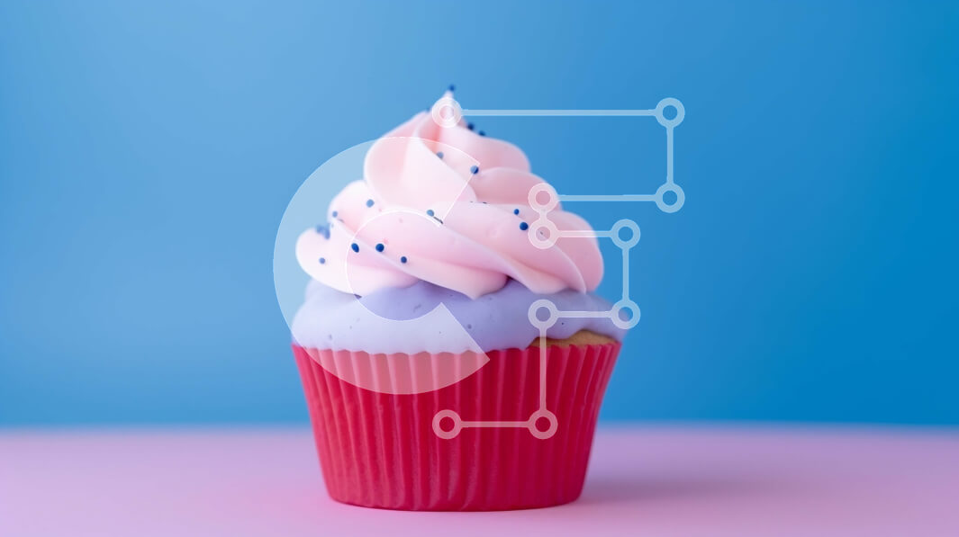 Σετ των 2 Intra Συλλεκτικό Ξύλινο Παζλ Plywood  4mm - Ροζ Cupcake με White Frosting και Blue Sprinkle Σε Ξύλινο Κουτί - Διαστάσεις: 10x10 cm – 25 κομμάτια