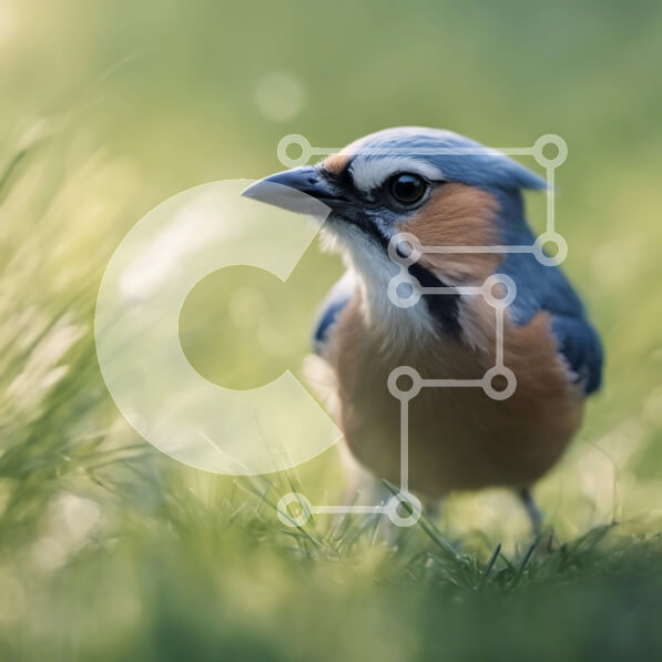 Intra Συλλεκτικό Ξύλινο Παζλ Plywood  4mm - Μικρό πουλί στην πράσινη χλόη Σε Ξύλινο Κουτί - Διαστάσεις: 10x10 cm – 25 κομμάτια