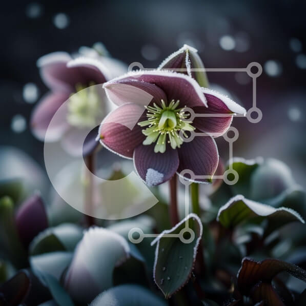 Intra Συλλεκτικό Ξύλινο Παζλ Plywood  4mm - Όμορφη κινηματογράφηση σε πρώτο πλάνο ενός παγωμένου ροζ λουλουδιού Σε Ξύλινο Κουτί - Διαστάσεις: 10x10 cm – 25 κομμάτια