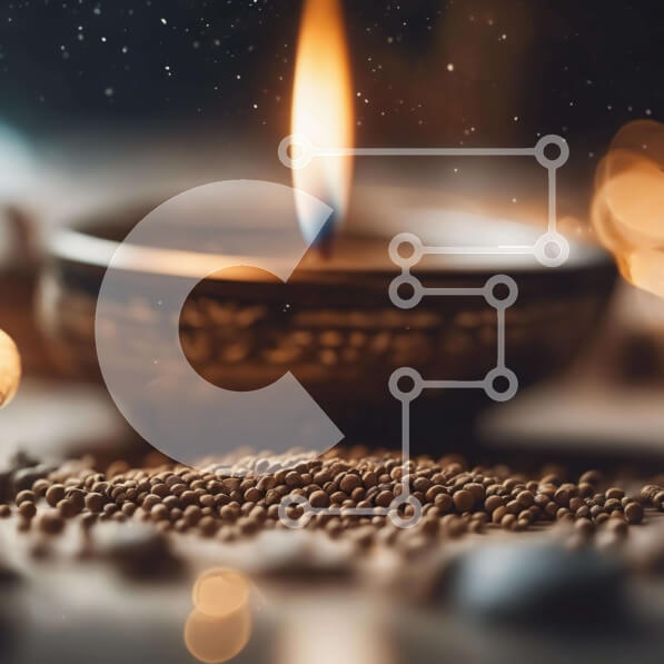 Intra Συλλεκτικό Ξύλινο Παζλ Plywood  4mm - Αναμμένο κερί σε κόκκους που αντιπροσωπεύει την πνευματικότητα Σε Ξύλινο Κουτί - Διαστάσεις Puzzle: 10x10 cm – 25 κομμάτια