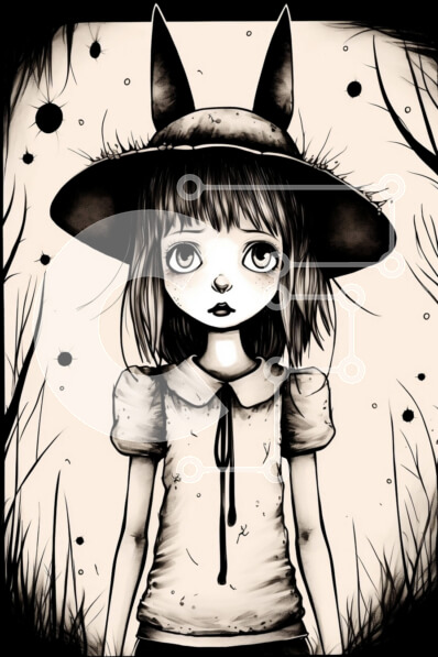 Intra Συλλεκτικό Ξύλινο Παζλ Plywood  4mm - Vintage κορίτσι που σχεδιάζει στο δάσος Σε Ξύλινο Κουτί - Διαστάσεις Puzzle: 10x10 cm – 25 κομμάτια