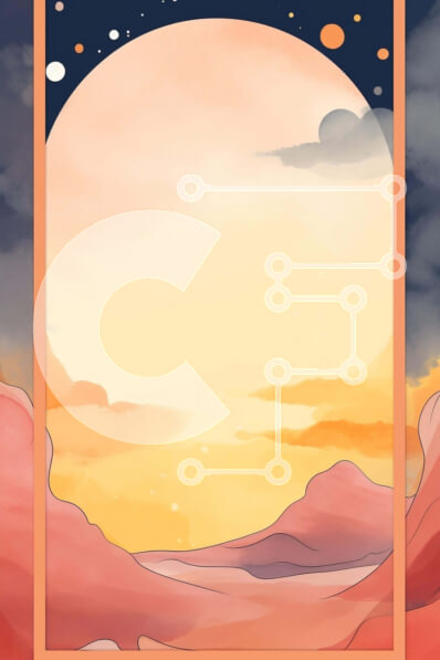 Intra Συλλεκτικό Ξύλινο Παζλ Plywood  4mm - Αφηρημένο διαστημικό τοπίο με ροζ και πορτοκαλί ουρανό, αστέρια και πλανήτες Σε Ξύλινο Κουτί - Διαστάσεις Puzzle: 10x10 cm – 25 κομμάτια