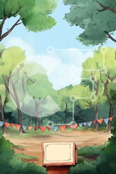 Σετ των 2 Intra Συλλεκτικό Ξύλινο Παζλ Plywood  4mm - Ειδυλλιακό δάσος με παγκάκι και σημαίες Σε Ξύλινο Κουτί - Διαστάσεις: 10x10 cm – 25 κομμάτια