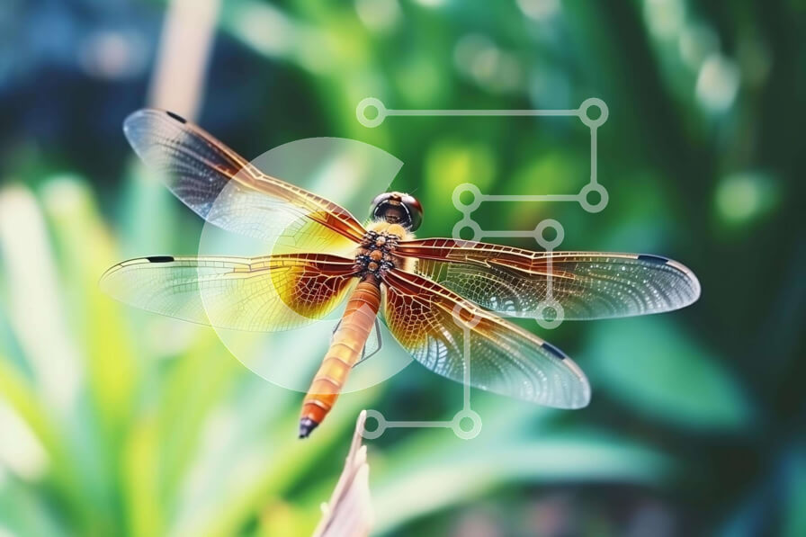 Intra Συλλεκτικό Ξύλινο Παζλ Plywood  4mm - Λιβελλούλη σε στέλεχος φυτού σε φυσικό περιβάλλον Σε Ξύλινο Κουτί - Διαστάσεις: 10x10 cm – 25 κομμάτια