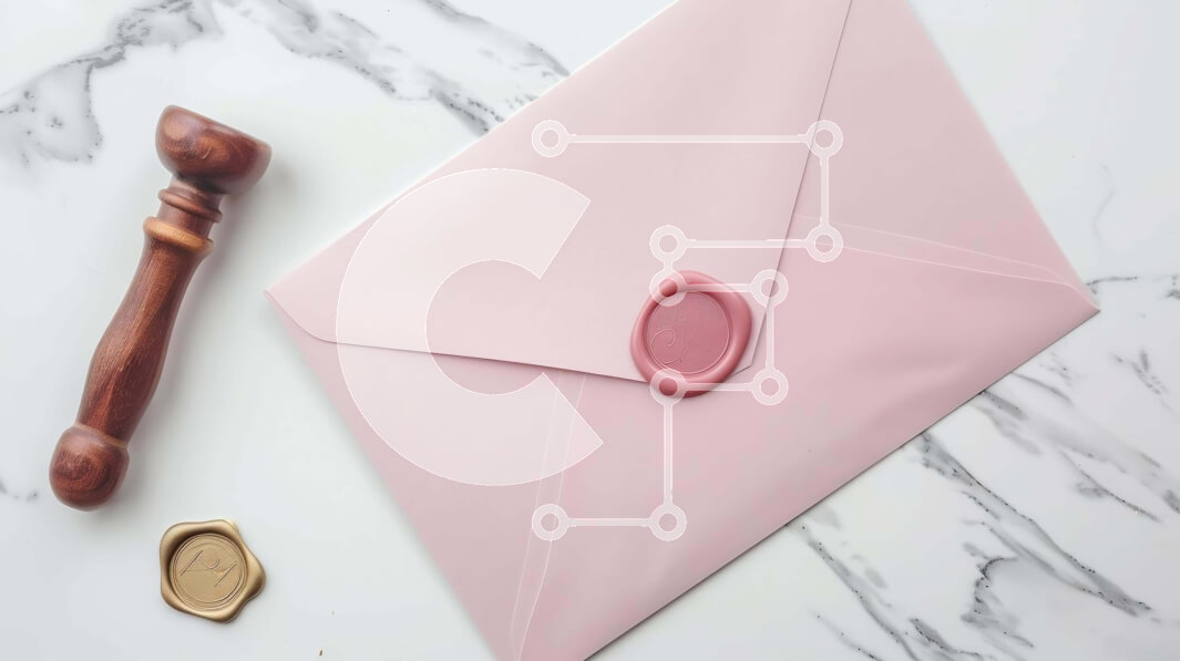 Intra Συλλεκτικό Ξύλινο Παζλ Plywood  4mm - Φάκελος με ροζ κερί σφραγίδα και ξύλινα γραμματόσημα σε μαρμάρινο τραπέζι Σε Ξύλινο Κουτί - Διαστάσεις: 10x10 cm – 25 κομμάτια