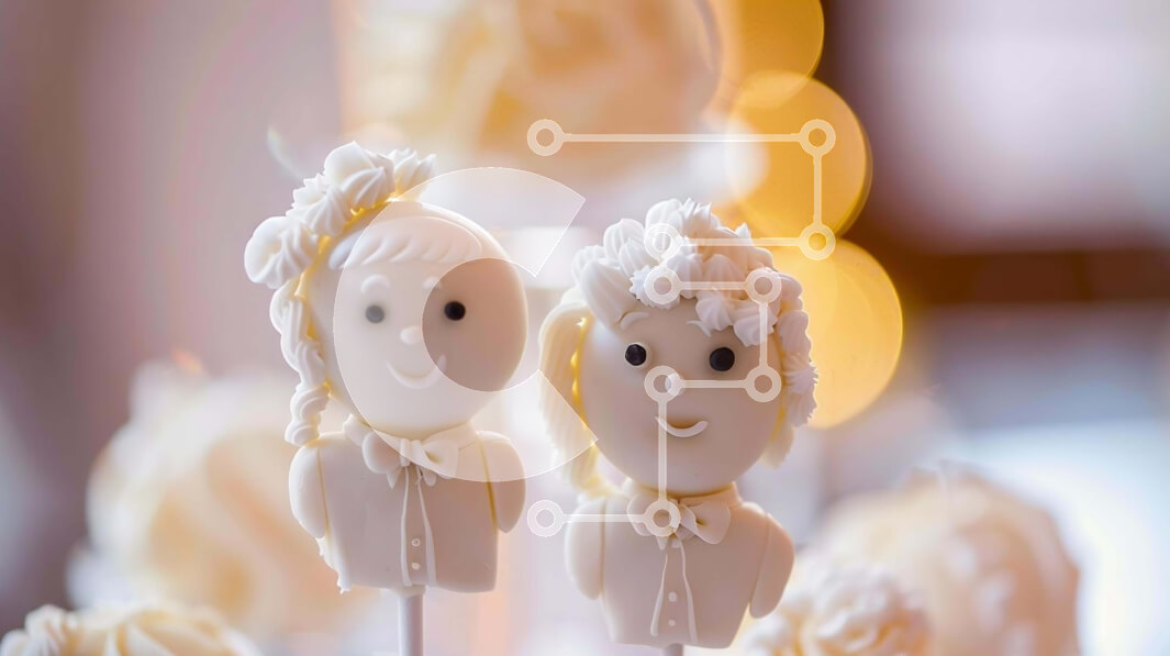 Σετ των 2 Intra Συλλεκτικό Ξύλινο Παζλ Plywood  4mm - Γαμήλια τούρτα με λευκά ειδώλια Σε Ξύλινο Κουτί - Διαστάσεις: 10x10 cm – 25 κομμάτια