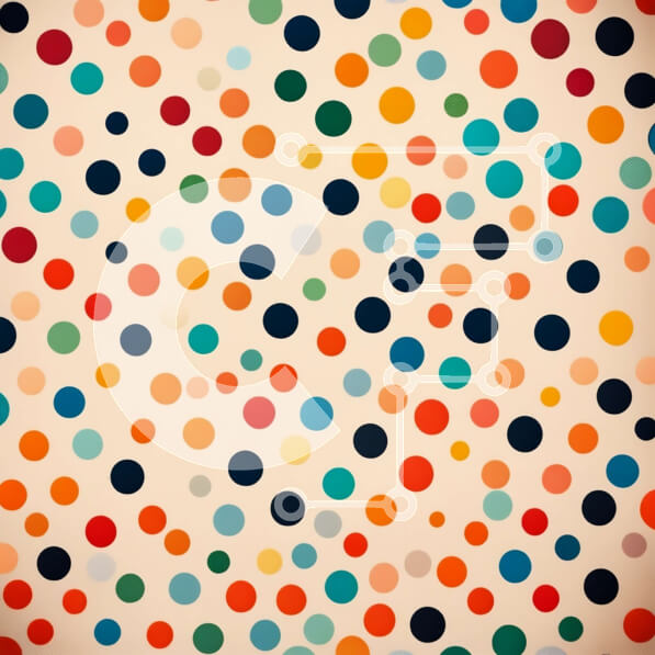 Intra Συλλεκτικό Ξύλινο Παζλ Plywood  4mm - Ζωντανό μοτίβο πουά σε ουδέτερο φόντο Σε Ξύλινο Κουτί - Διαστάσεις Puzzle: 10x10 cm – 25 κομμάτια