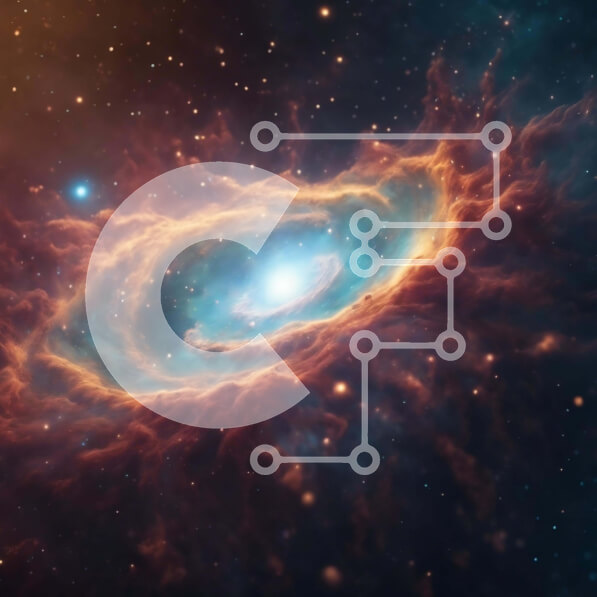 Intra Συλλεκτικό Ξύλινο Παζλ Plywood  4mm - Σπειροειδές νεφέλωμα στο διάστημα με αστέρια και πλανήτες Σε Ξύλινο Κουτί - Διαστάσεις Puzzle: 10x10 cm – 25 κομμάτια