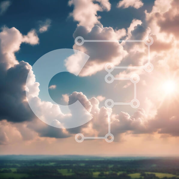 Intra Συλλεκτικό Ξύλινο Παζλ Plywood  4mm - Συννεφιασμένος ουρανός με τον Ήλιο ορατό από απόσταση Σε Ξύλινο Κουτί - Διαστάσεις Puzzle: 10x10 cm – 25 κομμάτια