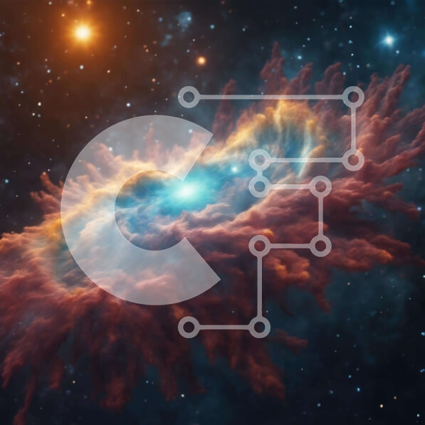 Intra Συλλεκτικό Ξύλινο Παζλ Plywood  4mm - Νεφέλωμα που σχηματίζει αστέρια στον νυχτερινό ουρανό Σε Ξύλινο Κουτί - Διαστάσεις Puzzle: 10x10 cm – 25 κομμάτια