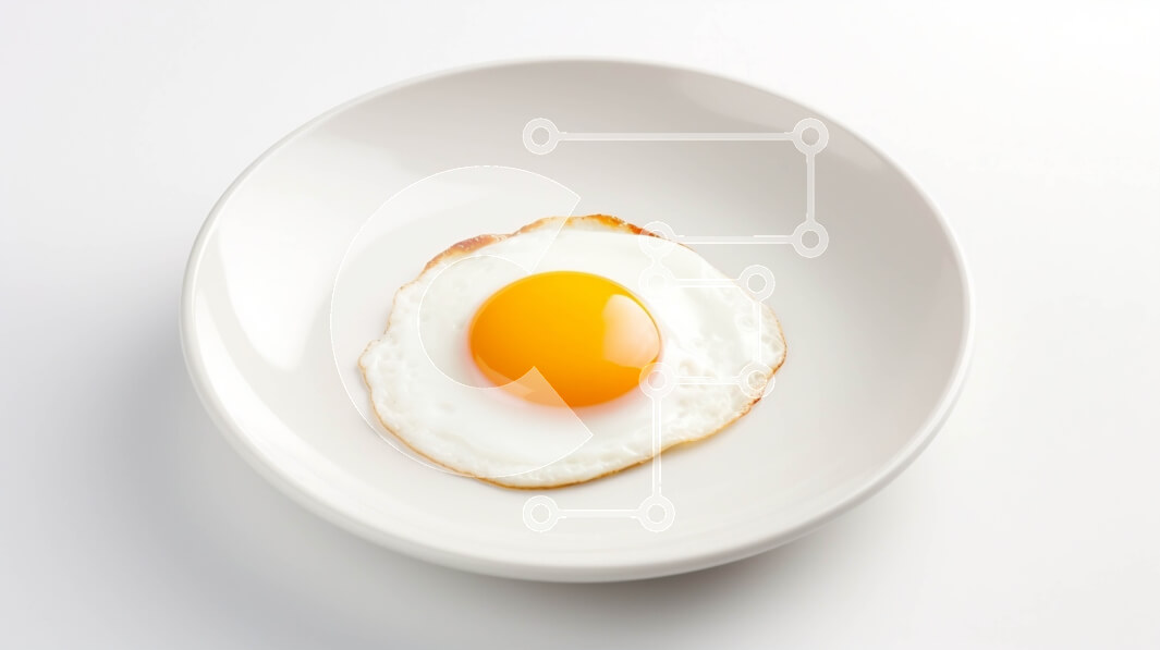 Σετ των 2 Intra Συλλεκτικό Ξύλινο Παζλ Plywood  4mm - Τηγανητό αυγό σε ένα άσπρο πιάτο Σε Ξύλινο Κουτί - Διαστάσεις: 10x10 cm – 25 κομμάτια