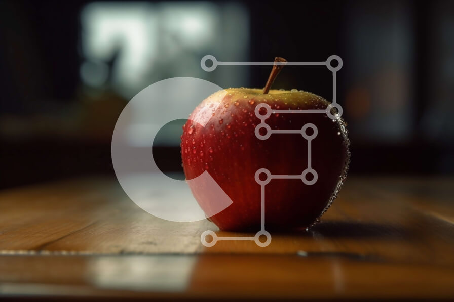 Σετ των 2 Intra Συλλεκτικό Ξύλινο Παζλ Plywood  4mm - Apple σε ξύλινο τραπέζι σε σκοτεινό δωμάτιο Σε Ξύλινο Κουτί - Διαστάσεις: 10x10 cm – 25 κομμάτια