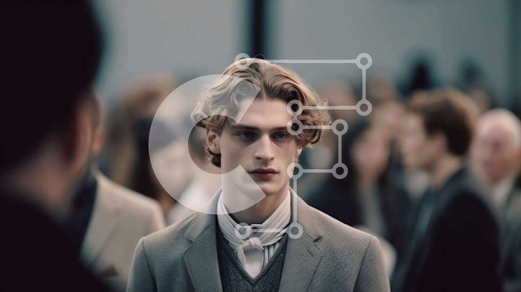 Intra Συλλεκτικό Ξύλινο Παζλ Plywood  4mm - Επαγγελματίας άνδρας με κοστούμι και γραβάτα που στέκεται στο πολυάσχολο δωμάτιο Σε Ξύλινο Κουτί - Διαστάσεις Puzzle: 10x10 cm – 25 κομμάτια