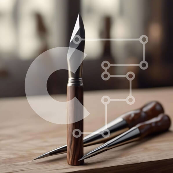 Intra Συλλεκτικό Ξύλινο Παζλ Plywood  4mm - Ξύλινο τραπέζι με εργαλεία ακονίσματος και σμύριδα Σε Ξύλινο Κουτί - Διαστάσεις: 10x10 cm – 25 κομμάτια