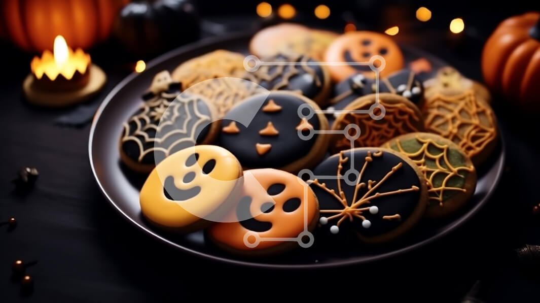 Σετ των 2 Intra Συλλεκτικό Ξύλινο Παζλ Plywood  4mm - Μπισκότα με θέμα το Halloween σε μαύρα κηροπήγια Σε Ξύλινο Κουτί - Διαστάσεις: 10x10 cm – 25 κομμάτια