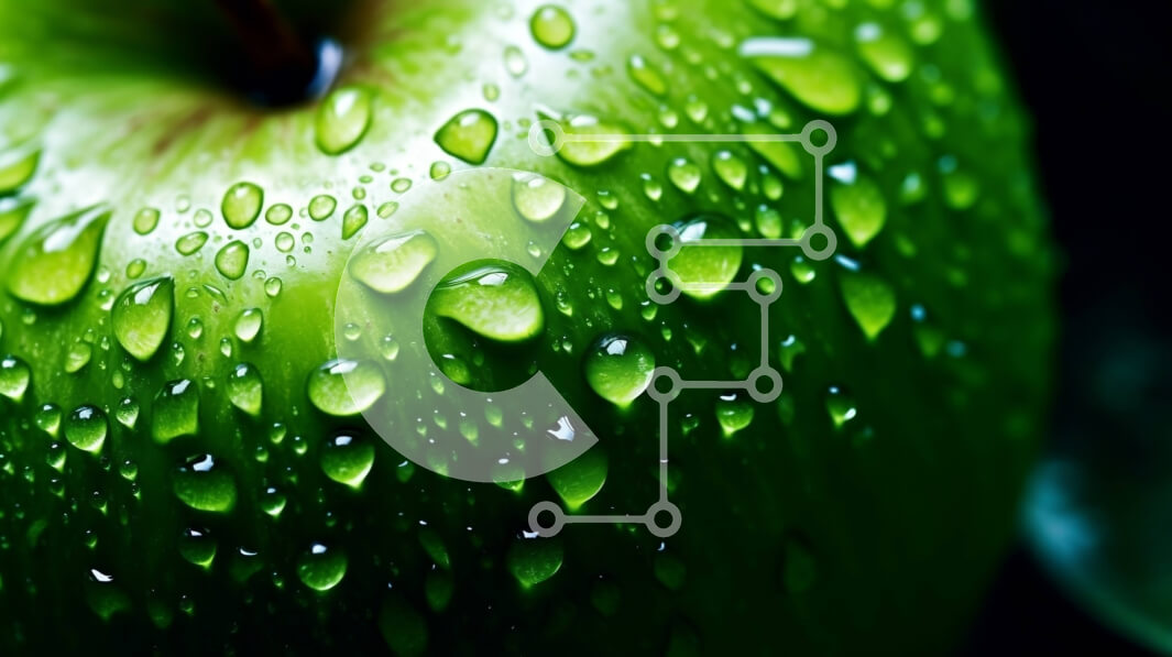 Σετ των 2 Intra Συλλεκτικό Ξύλινο Παζλ Plywood  4mm - Εικόνα ενός φρέσκου πράσινου μήλου με σταγονίδια νερού Σε Ξύλινο Κουτί - Διαστάσεις: 10x10 cm – 25 κομμάτια