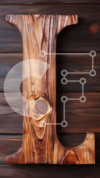 Intra Συλλεκτικό Ξύλινο Παζλ Plywood  4mm - Ρουστίκ ξύλινο γράμμα "L" σε φόντο με υφή Σε Ξύλινο Κουτί - Διαστάσεις Puzzle: 10x10 cm – 25 κομμάτια