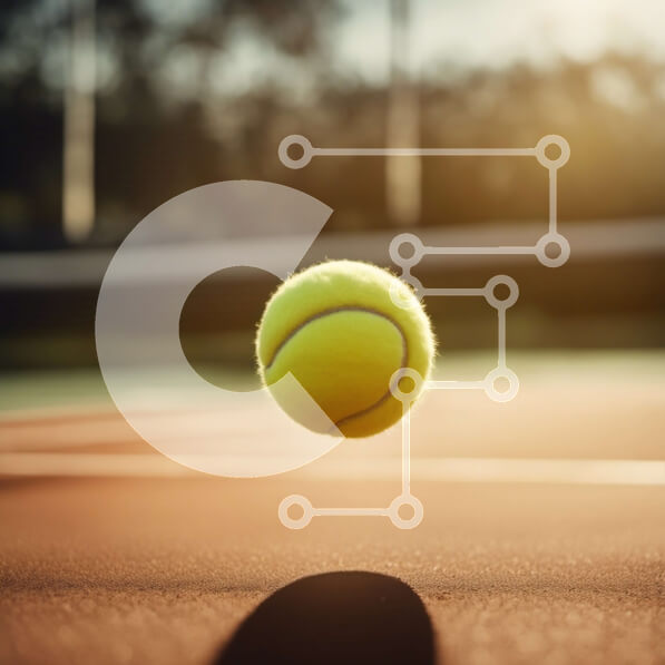 Intra Συλλεκτικό Ξύλινο Παζλ Plywood  4mm - Μπάλα τένις στο γήπεδο τένις Sunset Σε Ξύλινο Κουτί - Διαστάσεις Puzzle: 10x10 cm – 25 κομμάτια