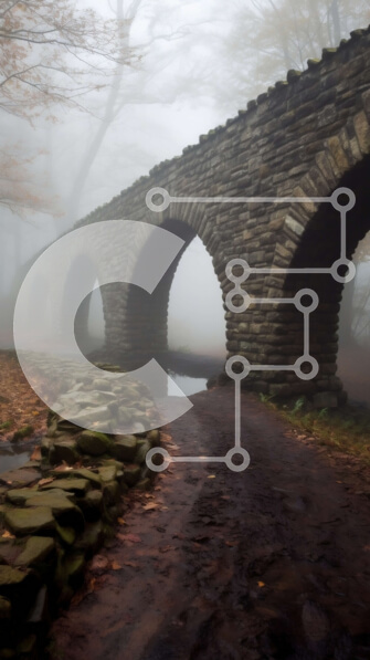 Σετ των 2 Intra Συλλεκτικό Ξύλινο Παζλ Plywood  4mm - Όμορφη εικόνα μιας πέτρινης γέφυρας στο δάσος Σε Ξύλινο Κουτί - Διαστάσεις: 10x10 cm – 25 κομμάτια