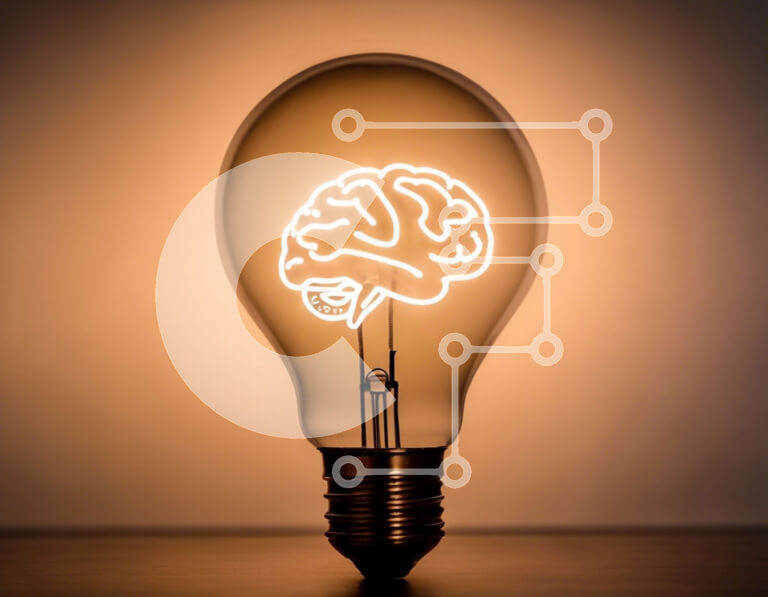 Intra Συλλεκτικό Ξύλινο Παζλ Plywood  4mm - Φωτισμένος εγκέφαλος σε λάμπα φωτός Σε Ξύλινο Κουτί - Διαστάσεις Puzzle: 10x10 cm – 25 κομμάτια