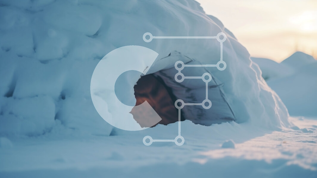 Intra Συλλεκτικό Ξύλινο Παζλ Plywood  4mm - Μικρό ιγκλού σε ένα χιονισμένο τοπίο Σε Ξύλινο Κουτί - Διαστάσεις: 10x10 cm – 25 κομμάτια