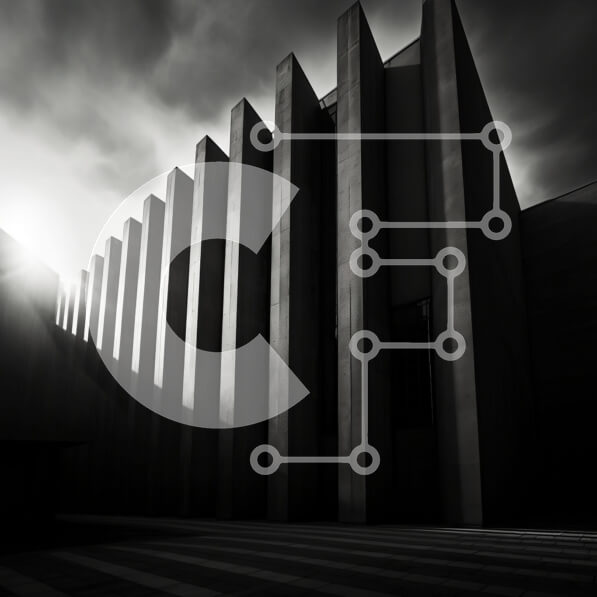 Intra Συλλεκτικό Ξύλινο Παζλ Plywood  4mm - Άδειο κτίριο με ψηλές στήλες σε μαύρο και άσπρο Σε Ξύλινο Κουτί - Διαστάσεις Puzzle: 10x10 cm – 25 κομμάτια