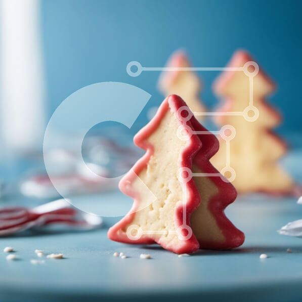 Σετ των 2 Intra Συλλεκτικό Ξύλινο Παζλ Plywood  4mm - Λαχταριστά μπισκότα χριστουγεννιάτικου δέντρου για την περίοδο των γιορτών Σε Ξύλινο Κουτί - Διαστάσεις: 10x10 cm – 25 κομμάτια