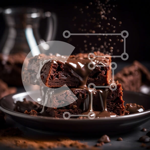 Σετ των 2 Intra Συλλεκτικό Ξύλινο Παζλ Plywood  4mm - Αφεθείτε στον πλούτο των Brownies σοκολάτας με την παρακμιακή σάλτσα σοκολάτας Σε Ξύλινο Κουτί - Διαστάσεις: 10x10 cm – 25 κομμάτια