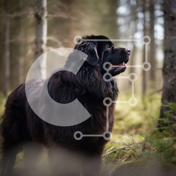 Intra Συλλεκτικό Ξύλινο Παζλ Plywood  4mm - Θαυμάσιος μαύρος σκύλος στο καταπράσινο δάσος Σε Ξύλινο Κουτί - Διαστάσεις: 10x10 cm – 25 κομμάτια