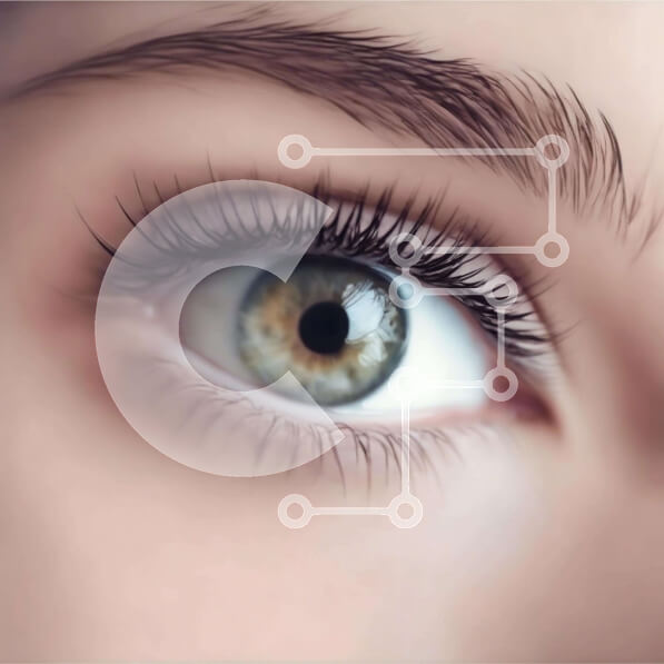 Σετ των 2 Intra Συλλεκτικό Ξύλινο Παζλ Plywood  4mm - Κοντινό πλάνο Γυναικείο μάτι με μακριές πράσινες βλεφαρίδες Σε Ξύλινο Κουτί - Διαστάσεις: 10x10 cm – 25 κομμάτια