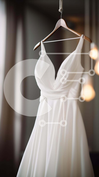 Intra Συλλεκτικό Ξύλινο Παζλ Plywood  4mm - Κομψό λευκό νυφικό σε άδειο δωμάτιο Σε Ξύλινο Κουτί - Διαστάσεις Puzzle: 10x10 cm – 25 κομμάτια