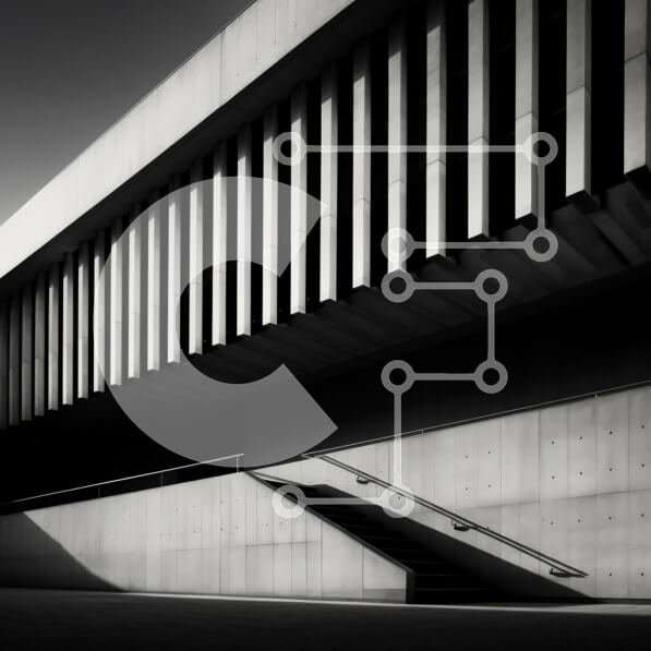 Intra Συλλεκτικό Ξύλινο Παζλ Plywood  4mm - Άδειο κτίριο με σκάλες και ένα άτομο που περιμένει Σε Ξύλινο Κουτί - Διαστάσεις Puzzle: 10x10 cm – 25 κομμάτια