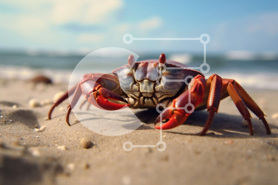 Intra Συλλεκτικό Ξύλινο Παζλ Plywood  4mm - Όμορφη κοντινή εικόνα ενός καβουριού στην παραλία Σε Ξύλινο Κουτί - Διαστάσεις: 10x10 cm – 25 κομμάτια